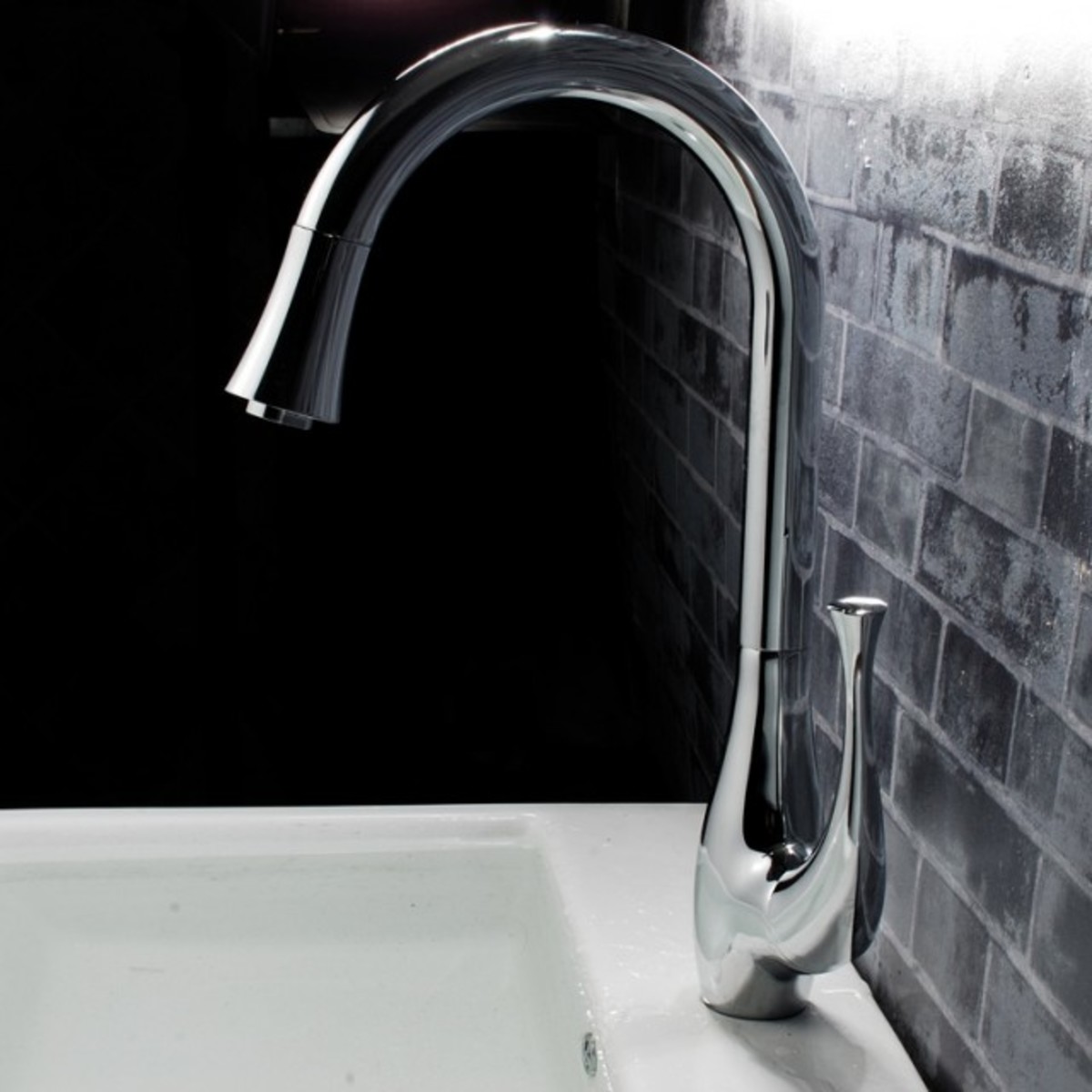 Kitchen Faucet by Sino single handle tall in chrome
