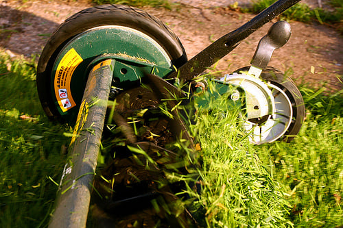 Using a push mower is an easy way to lose weight at home.