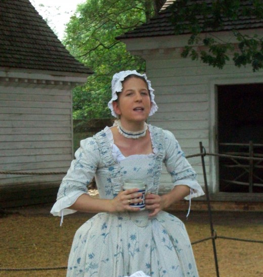 A costumed interpreter at Colonial Williamsburg