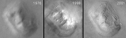 Images of "The Face" over time
