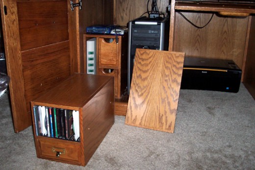Removed the half width shelf above the CPU and the CD rack & drawer module.