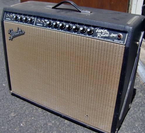 A 1967 Fender Blackface Twin Reverb. This is the ultimate CLEAN tone amp with power in spades!