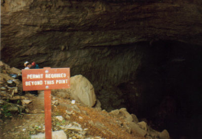 Sign at Cottonwood Cave, Lincoln National Forest, NM.