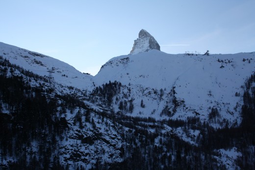 Alpine Panorama, the Lady Matterhorn peak - view from Riffelberg Express Gondola, Wallis, Switzerland