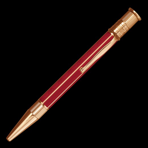 David Oscarson Reflections Ball Point - Ruby Red with Gold Vermeil