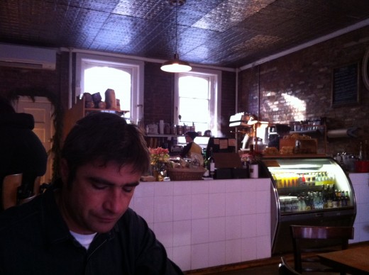 Looking towards the back of the restaurant and the open kitchen