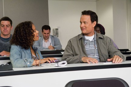 Hanks makes a new friend in "Larry Crowne."