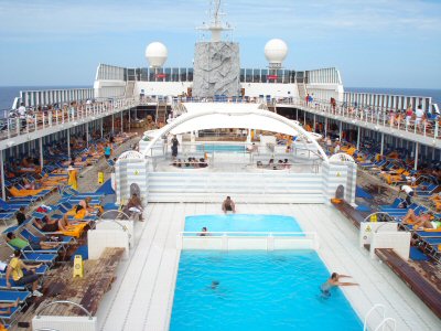 There are two great swimming pools.