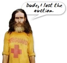 Bud loses the penny auction and $2.50.