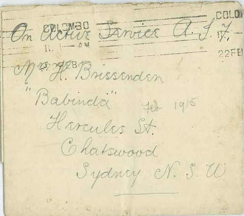 Envelope addressed to Reginald Trevor's mother