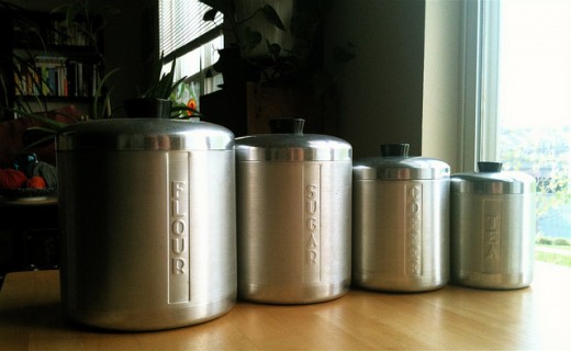 Full Set of Vintage Aluminum Canisters