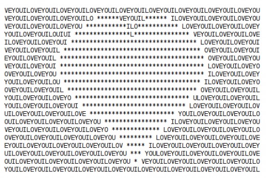 ascii character art heart