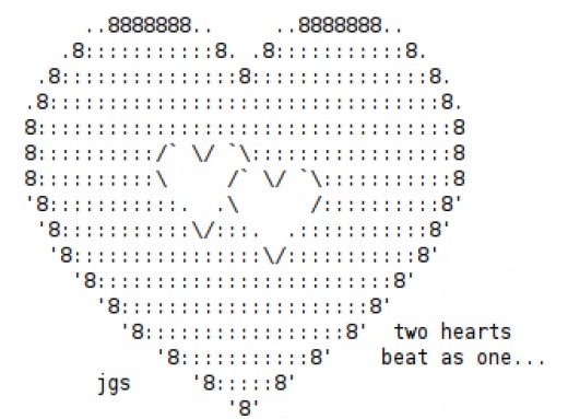 Valentine ASCII Text Art Hearts | hubpages
