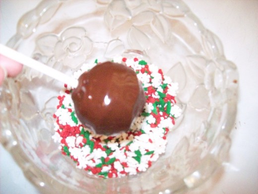 Chocolate Pop Dipped In Snowflake Sprinkles