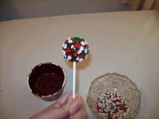 Cake Pop After Chocolate And Sprinkles