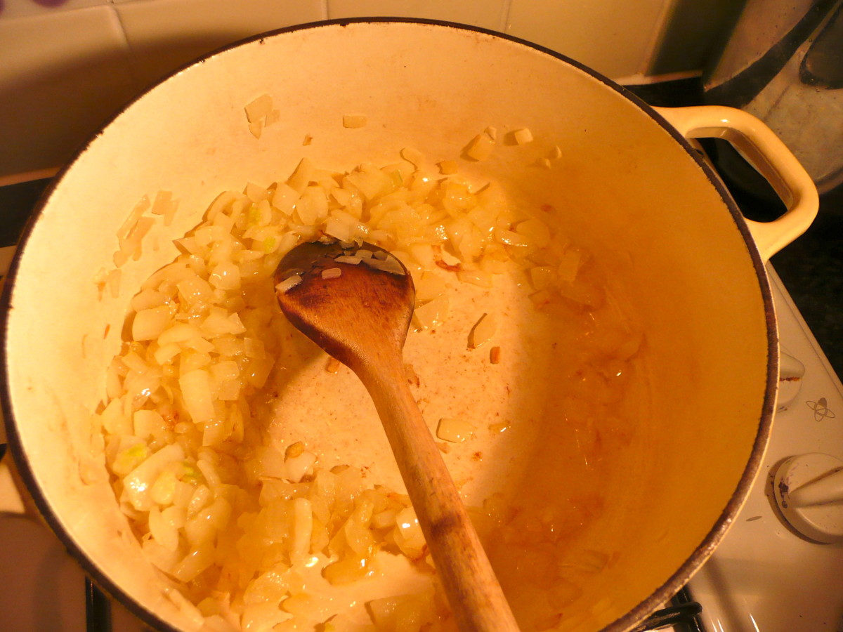 Saute onions and garlic