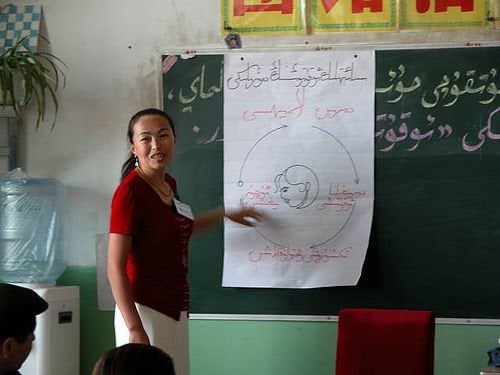 Teaching the adult learning cycle in Uyghur, Shanshan, Xinjiang, China ~ everystockphoto.com ~ Photographer: P. Morgan 
