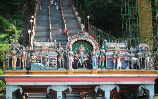 Detail at bottom of stairway to Batu Caves