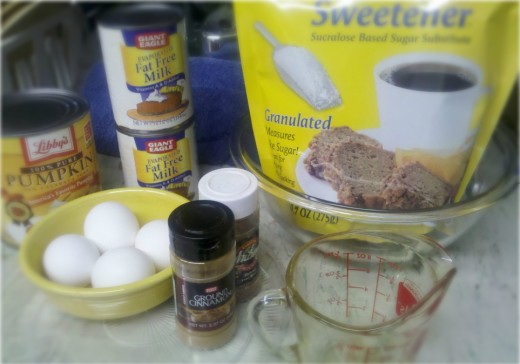 Crustless Pumpkin Pie Ingredients