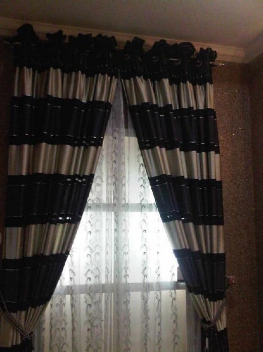 Black and white design curtain