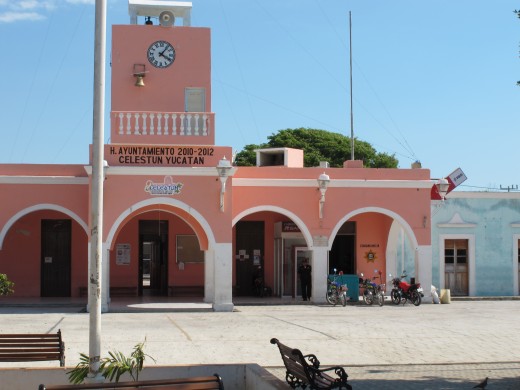 Celestun, Mexico is a quaint town, with beaches nearby. Many language schools in the Yucatan area take excursions there. 