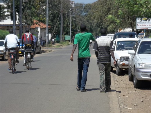 Walking is the easiest way to get around in Kisumu.