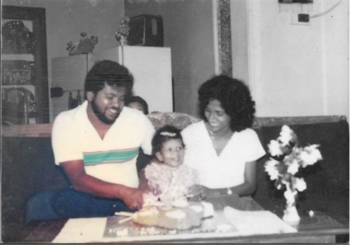 Celebrating my 2nd birthday with my mom and dad  3
