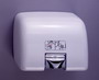 THE HOT AIR HAND DRYER. WHAT A NOVEL INVENTION. FACT IS, IT'S SLOWER THAN THE CONVENTIONAL HAND TOWELS.