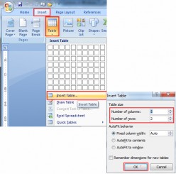 How to Create a Table or Change Table Design in Microsoft Word 2007