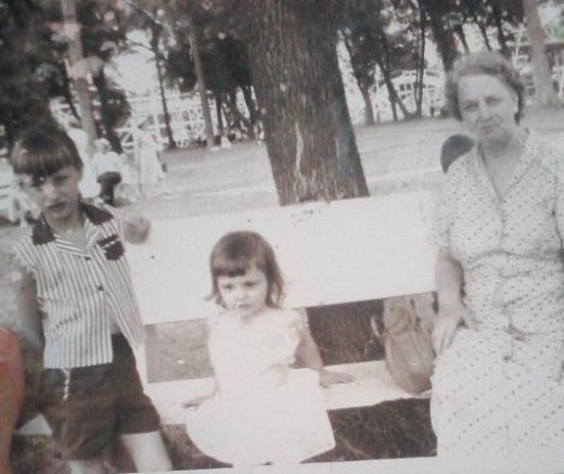 Me, Kay, and Grandma at a park in Iowa in the 1950's.
