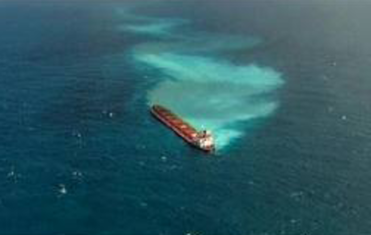 When most ships run aground they, stop but this huge tanker was dragged for two kilometers.