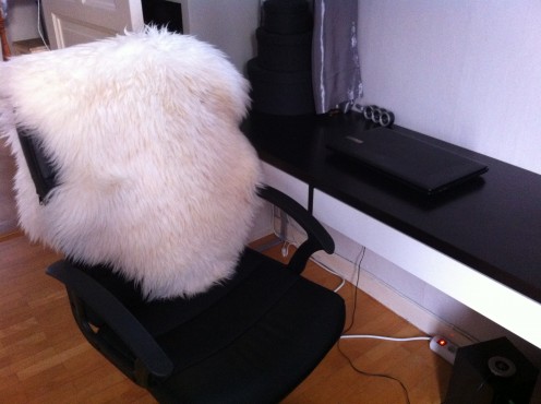 A fluffy plaid can make an office chair look fabulous!