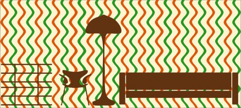 Another mock up of focal wall with furniture silhouettes