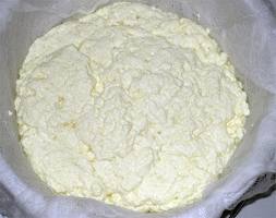 A dishful of ricotta. for those that don't know ricotta is a second sort of cheese that we can make from milk, it is usually used fresh. 