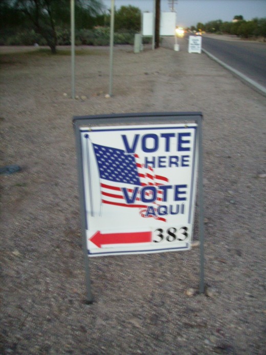Entrance to Voting Booth in Tucson, Arizona