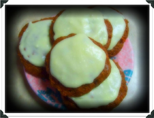 Carrot cake mix cookies with icing!