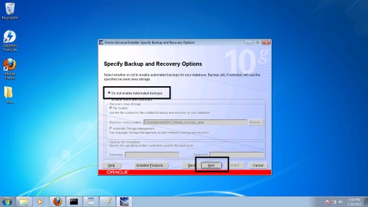 Step 11: Choosing a backup and recovery option Step 11: Choosing a backup and recovery option