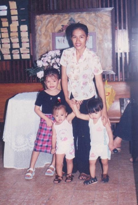 My daughter-in-law and my three grandchildren when the children were very small. Ma'am Veron had helped my daughter-in-law in a lot of ways.