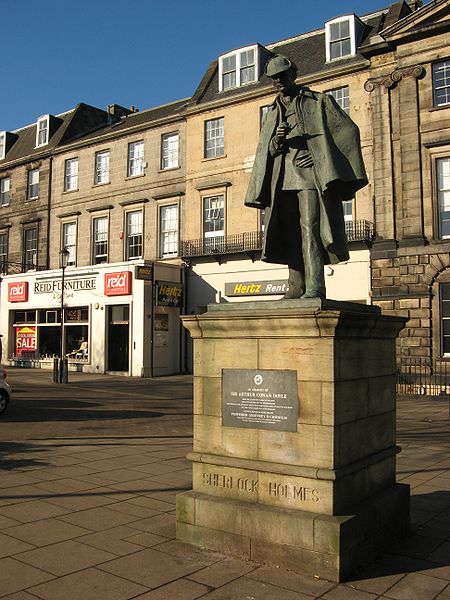 Sherlock Holmes Statue,Edinburgh. Source: Jonathan Oldenbuck, wikimedia commons,CC BY-SA 3.0