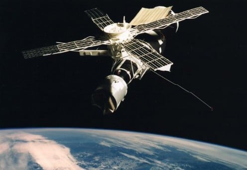 The Skylab in Orbit Around Earth