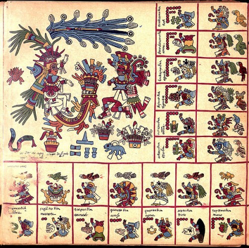 Page 9 of the Codex Borbonicus, From the 16th Century