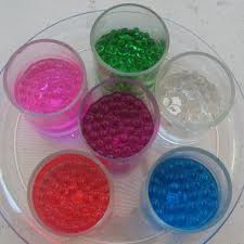Water beads in a variety of colors.