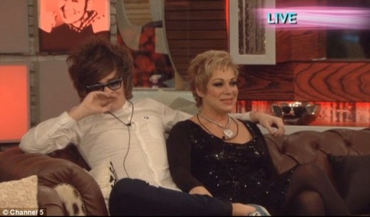 Denise and Frankie Cocozza, who came second, wait anxiously to find out who will win Big Brother