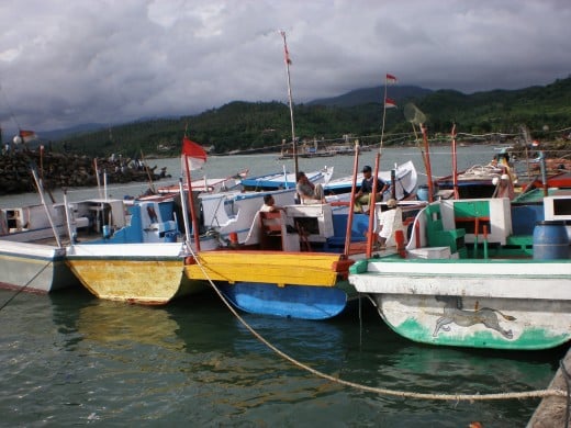 Some fishermen during break time.