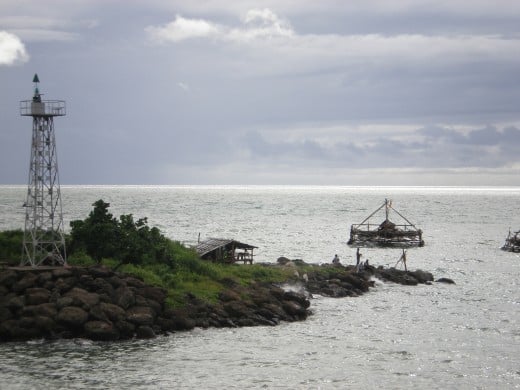 Another fun activity at Pelabuhan Ratu, fishing with fishing rod .