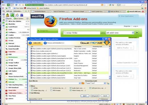 Now I use DownThem, but however you do it, you want to download, not install the ADDON.  I just right click the Addon Icon, and selected DownThem.