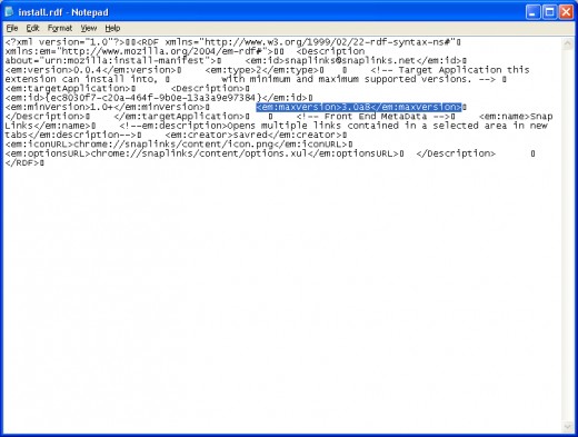 Right clicking the extracted RDF file we pick open.  Pick the dialog button to open using applications on your computer. Uncheck the default button on the bottom - saying use this always to open file.  Select NOTEPAD or similar editor.