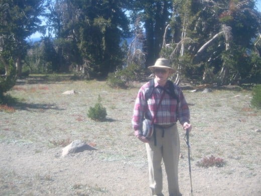 Yours truly with his trusty hiking pole, near Round Top Lake, in California's Northern Sierra high country.