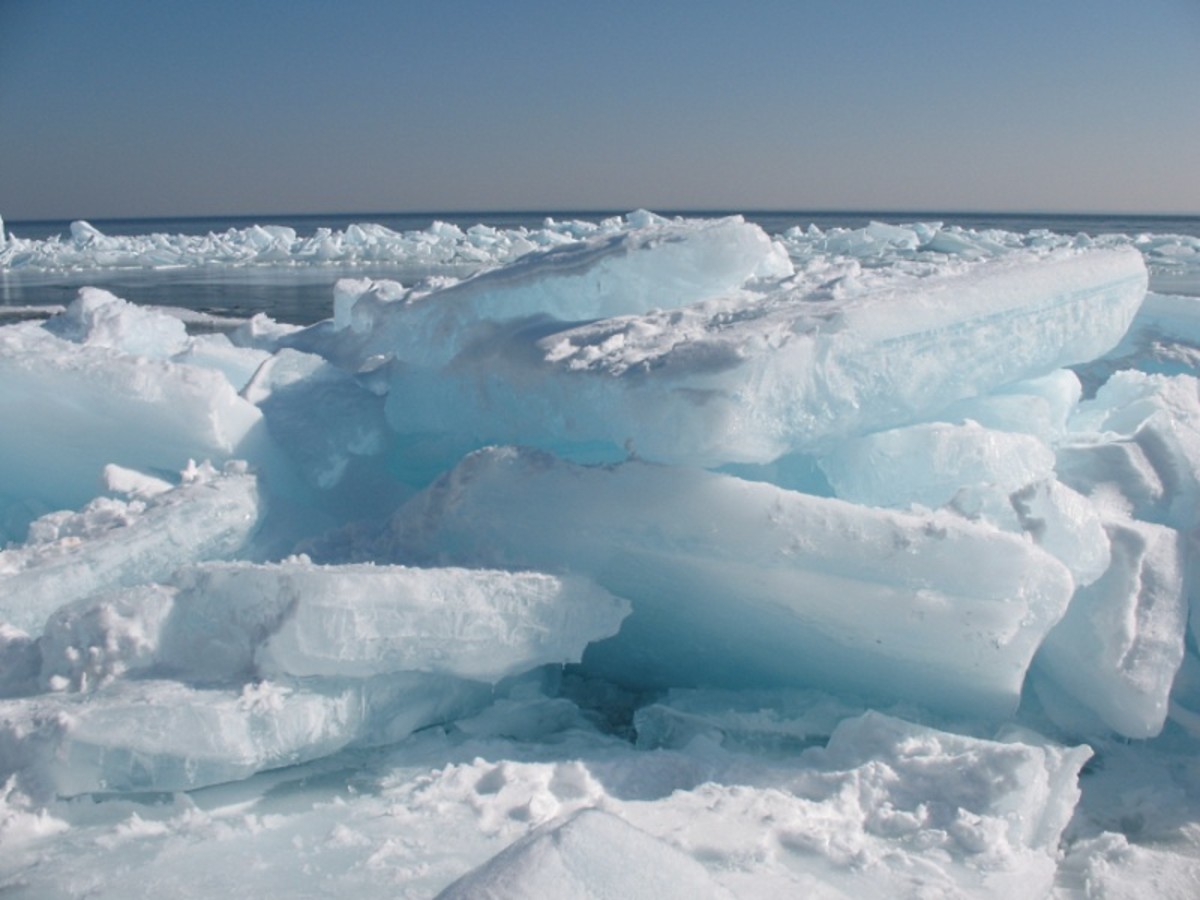 Blue icebergs of Northern Minnesota.