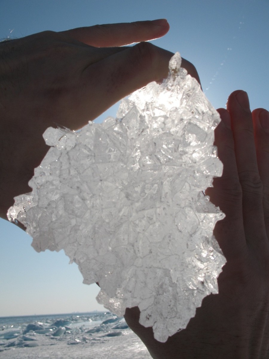 Ice crystal made of numerous shards.